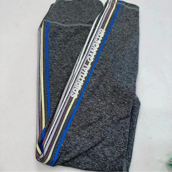 Spiritual Gangster Heather Gray High-Rise Multi Colored Stripes  Leggings Size S - Picture 13 of 13